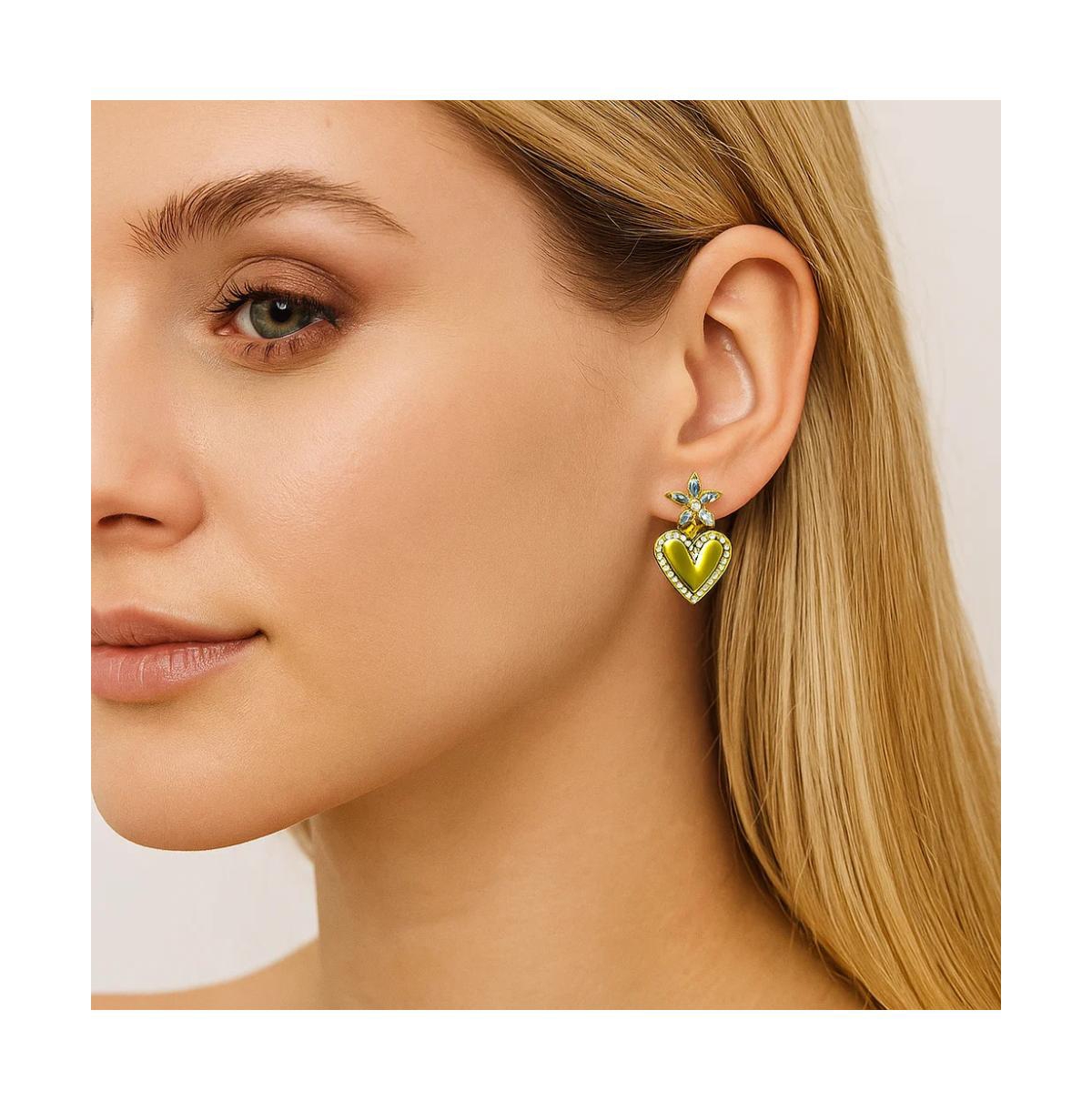 Hollywood Sensation Bloom Heart Drop Earrings