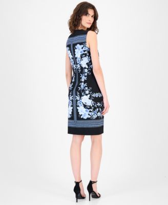 Women's Printed Sleeveless Sheath Dress