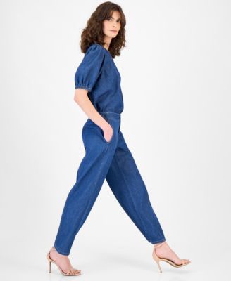 Women's Cotton High-Rise Wide-Leg Jeans