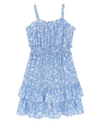 Girls' 4T-6X Printed Tiered Dress and Vest, 2-Piece Set