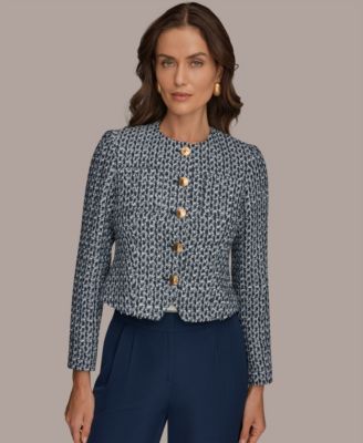 Petite Crewneck 5-Button Cropped Jacket