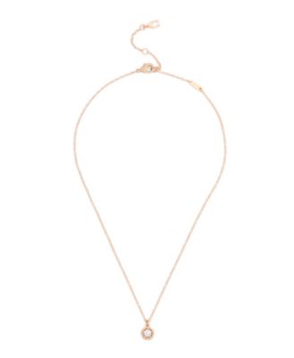 Faux Stone Halo Tea Rose Pendant Necklace