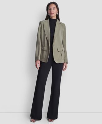 Women's Peak Lapel Collar Sueded Fuji Blazer