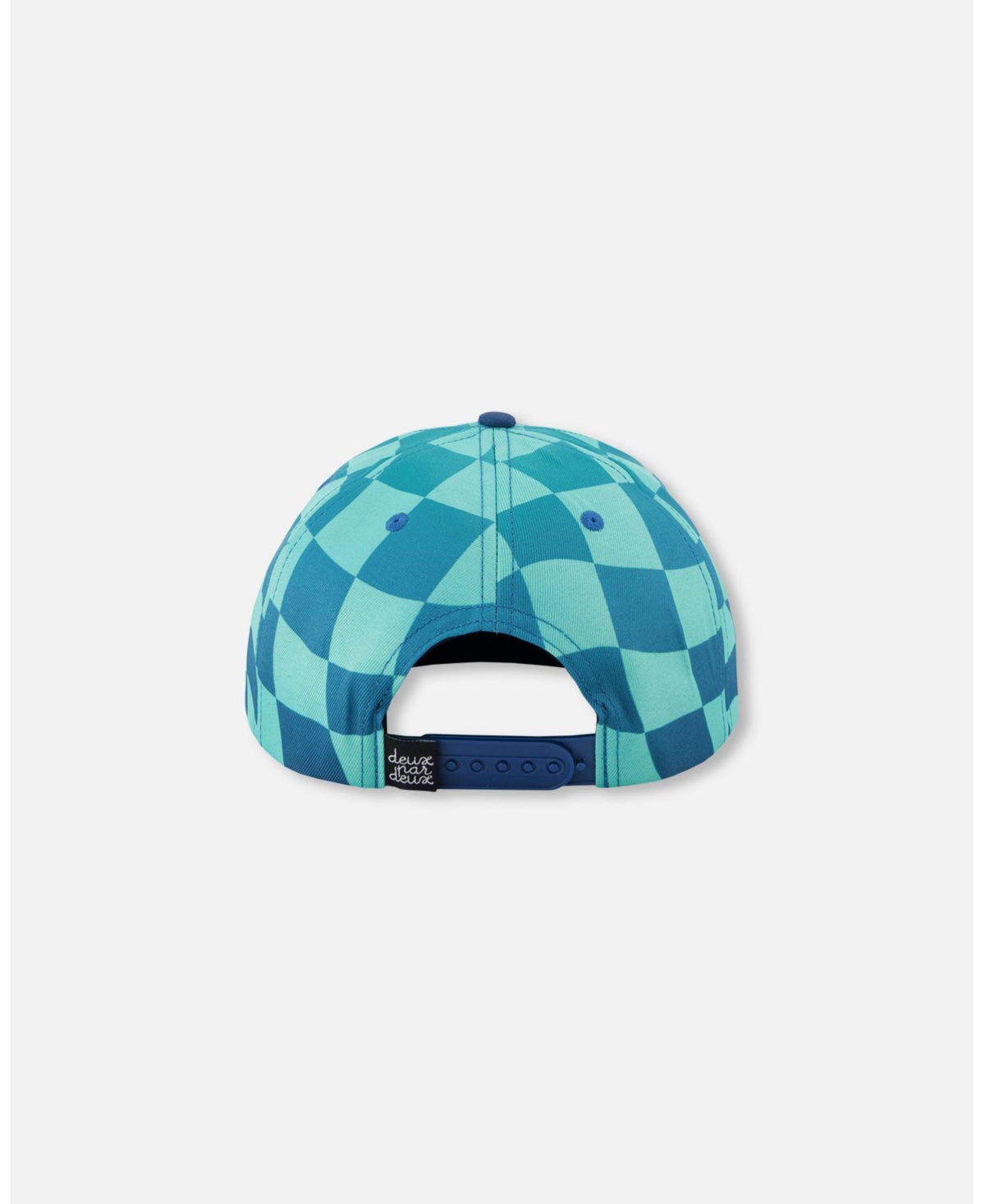 Deux par Boy Cap Teal Printed Checkerboard - Toddler|Child