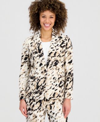 Women's Animal-Print One-Button Blazer
