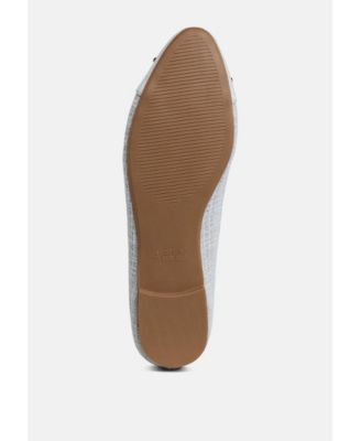 Womens Junpey Plaid Tweed Ballet Flats