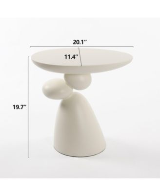 Modern Minimalist Fiberglass End Table for Living Room and Bedroom Decor