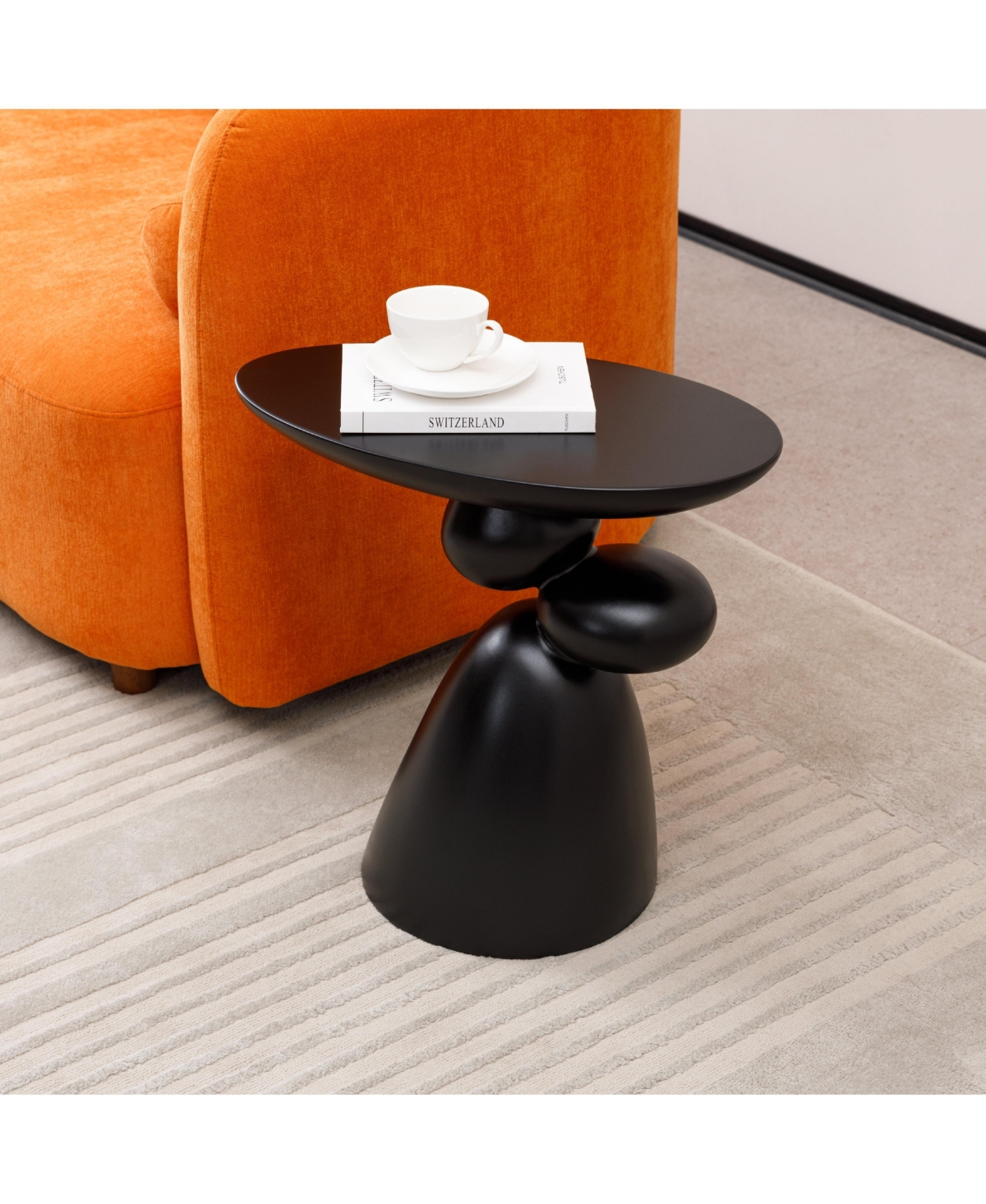 Boyel Living Modern Minimalist Fiberglass End Table for Room and Bedroom Decor