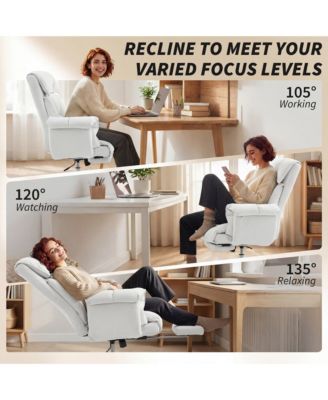 Executive Office Chair, Computer Desk Chair with Footrest,