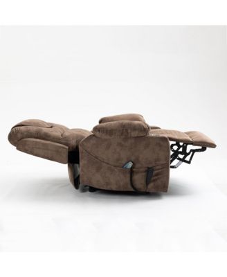 Leather Recliner Chair with 2 Cup Holder, Lounge Chair Power Lift Chair Relax Sofa Chair