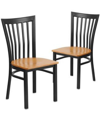 2 Pack School House Back Metal Restaurant Chair