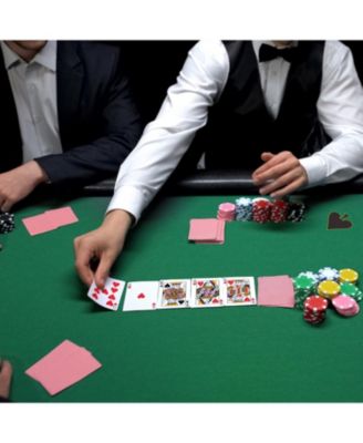 40" x 40" Poker Card Playing Tabletop Felt, Casino Playing Card Poker Layout Mat for Table Top