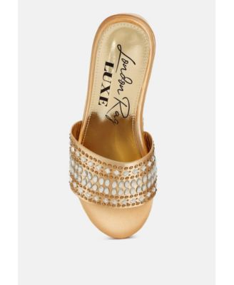 Womens Batanga Diamante & Rhinestone Detail Stylish  Flatforms