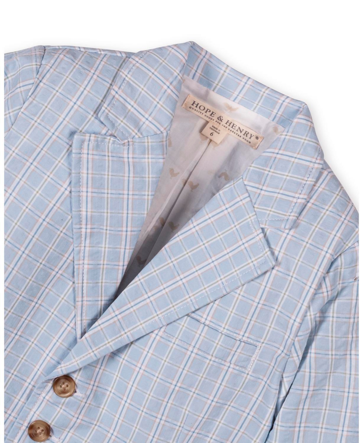 Hope & Henry Little and Big Boys' Organic Classic Seersucker Suit Jacket