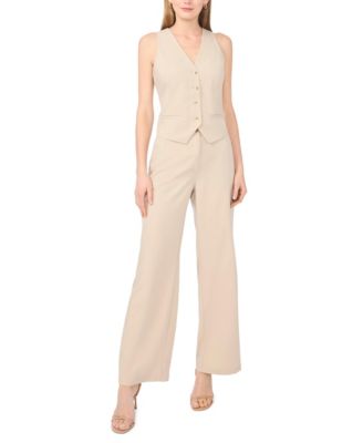 Women's V-Neck Sleeveless Button Vest