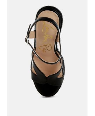 Womens Regina Rhinestones Embellished Wedge Sandals
