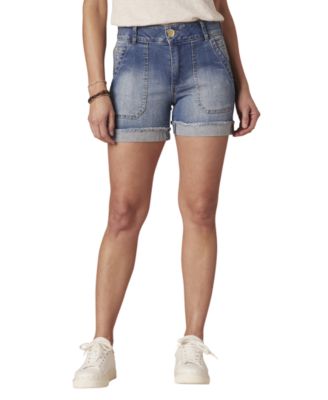 Petite AbSolution Mesh Panel High-Rise Shorts