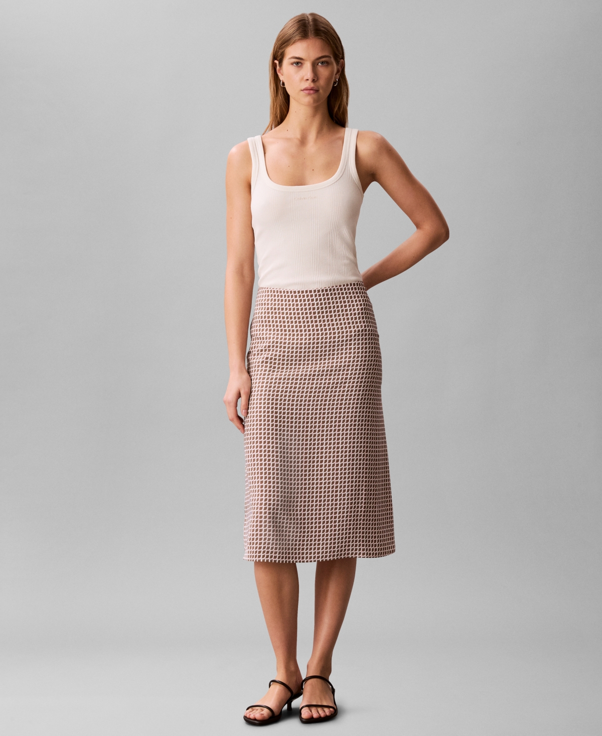 Calvin Klein Women's Printed Midi Skirt