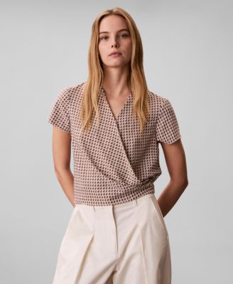 Women's Printed Wrap Top