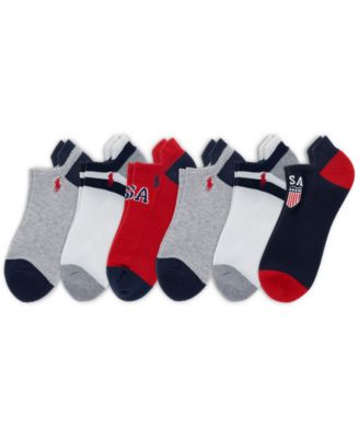 Men's USA Logo Low-Cut Socks, 6-Pack