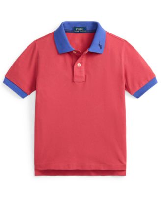 Boys' 2T-7 Stretch Cotton Mesh Polo Shirt