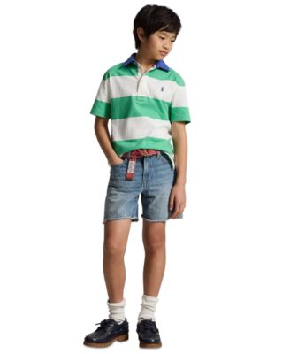 Boys' 8-20 Striped Cotton Short-Sleeve Rugby Shirt