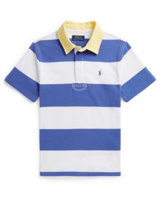 Boys' 8-20 Striped Cotton Short-Sleeve Rugby Shirt