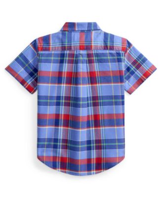 Boys' 2-7 Plaid Cotton Oxford Shirt