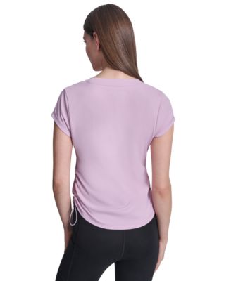 Women's Ruched Side Seams V-Neck Tech T-Shirt