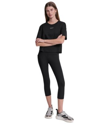 Women's Metallic Bubble Logo Drop Shoulder Pull-On T-Shirt