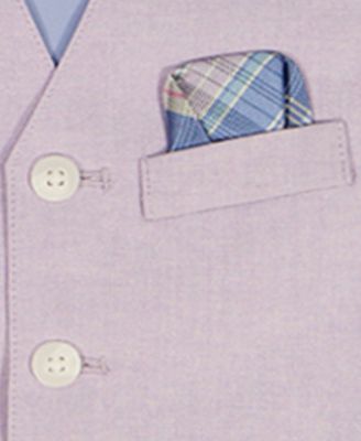 Boys' 2-7 Check Long-Sleeve Shirt, Vest, Necktie, Pocket Square & Pants, 5-Piece Set