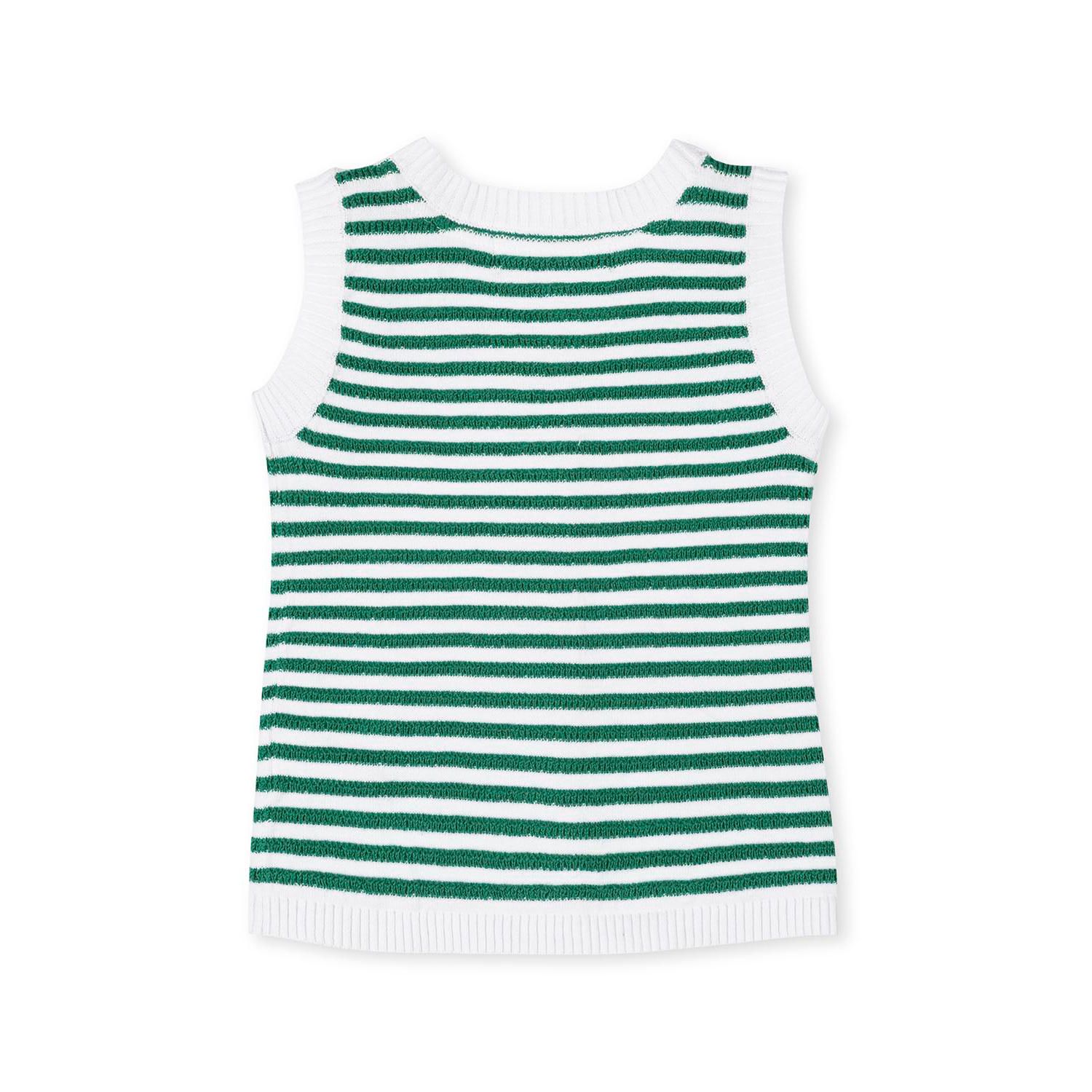 Girls Hope and Henry Organic Button Front Sweater Tank with Bows
