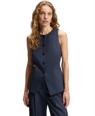 BOSS by Women's Virgin Wool Slim-Fit Vest