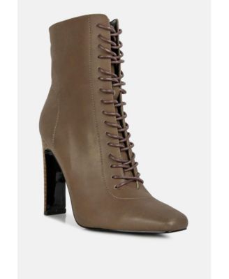 WYNDHAM Womens Lace Up Leather Ankle Boots