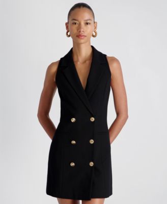 Women's Whisper Double-Breasted Collared V-Neck Mini Dress