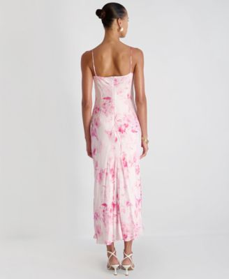 Women's Oona Satin Sophie Cowl Neck Flare Midi Dress