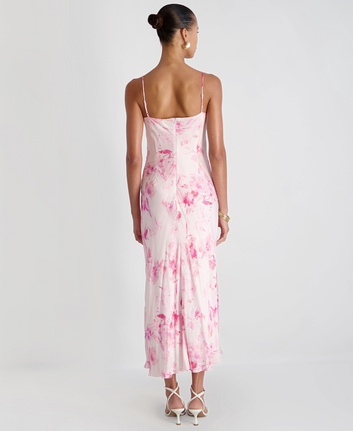 French Connection Women's Oona Satin Sophie Cowl Neck Flare Midi Dress