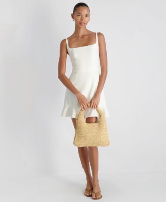 Women's Whisper Square Neck Frill Hem Mini Dress