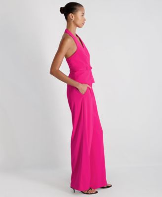 Women's Harry Suiting Belted Halter V-Neck Top