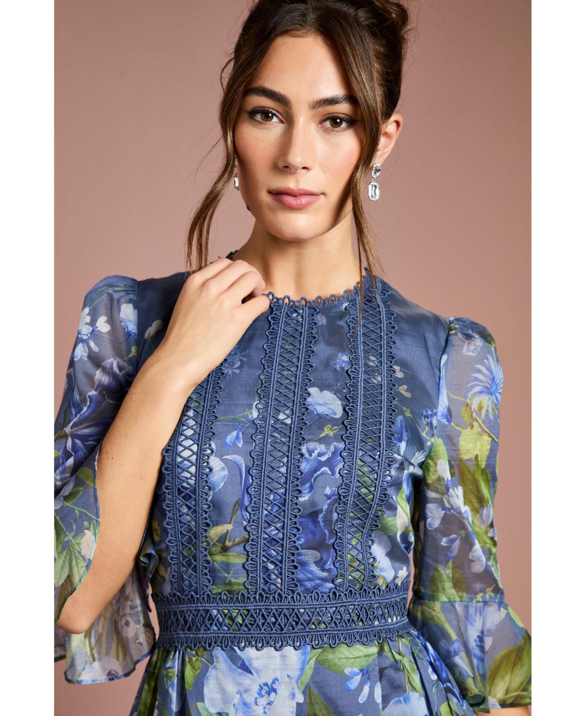 Coast Women's Placement Print Organza Midi Dress