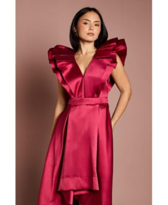 Women's Frill Sleeve Midi Dress