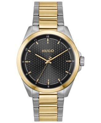 Men's Seam Quartz Stainless Steel Ionic Plated Thin Gold Steel Watch, 42.5mm