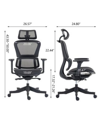 High Back Mesh Office Chair with 4D Armrests & Recline