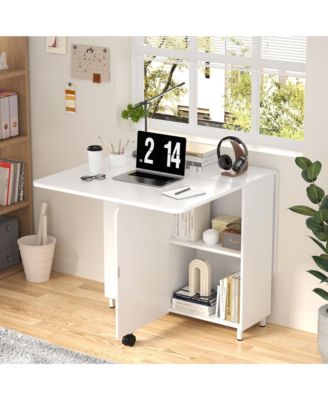 Folding Dining Table with Drawers and Cabinets