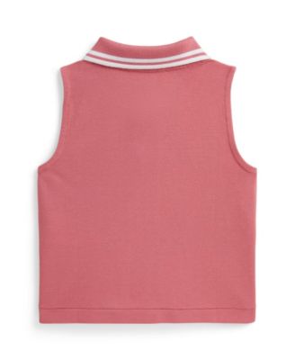 Girls' 2-6X Stretch Mesh Half-Zip Boxy Polo Shirt