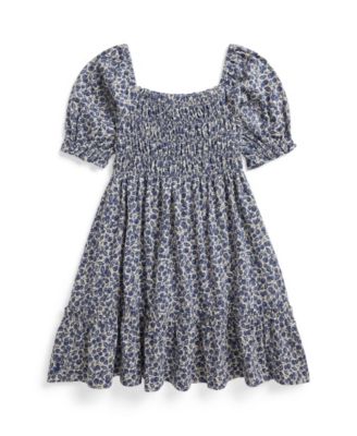 Girls' 2-6X Blueberry-Print Square Neck Jersey Dress