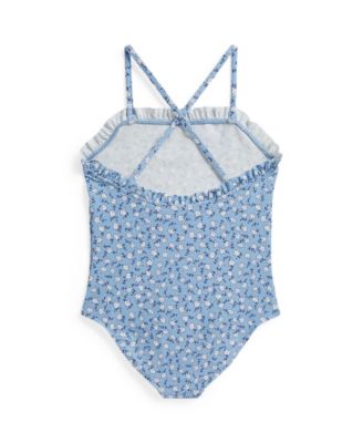Girls' 2T-6X Floral Ruffled One-Piece Swimsuit