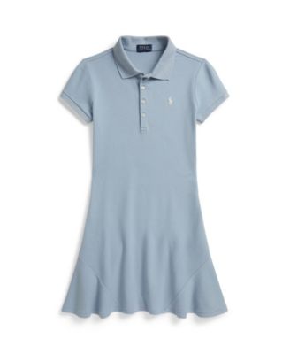 Girls' 7-16 Stretch Mesh Polo Collar Dress