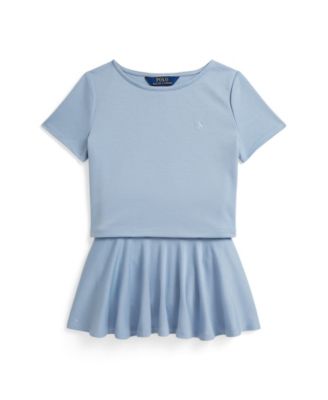 Girls' 2-6X Ponte Boxy T-Shirt & Skort, 2-Piece Set