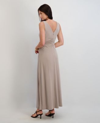 Women's Draped Cowlneck Sleeveless Maxi Dress